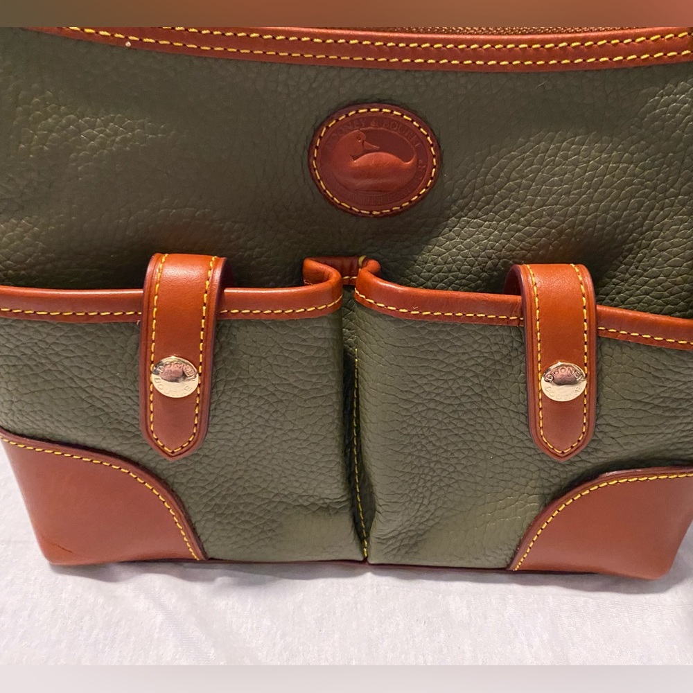 Dooney and Bourke all weather leather 2 crossbody mail carrier beautiful olive